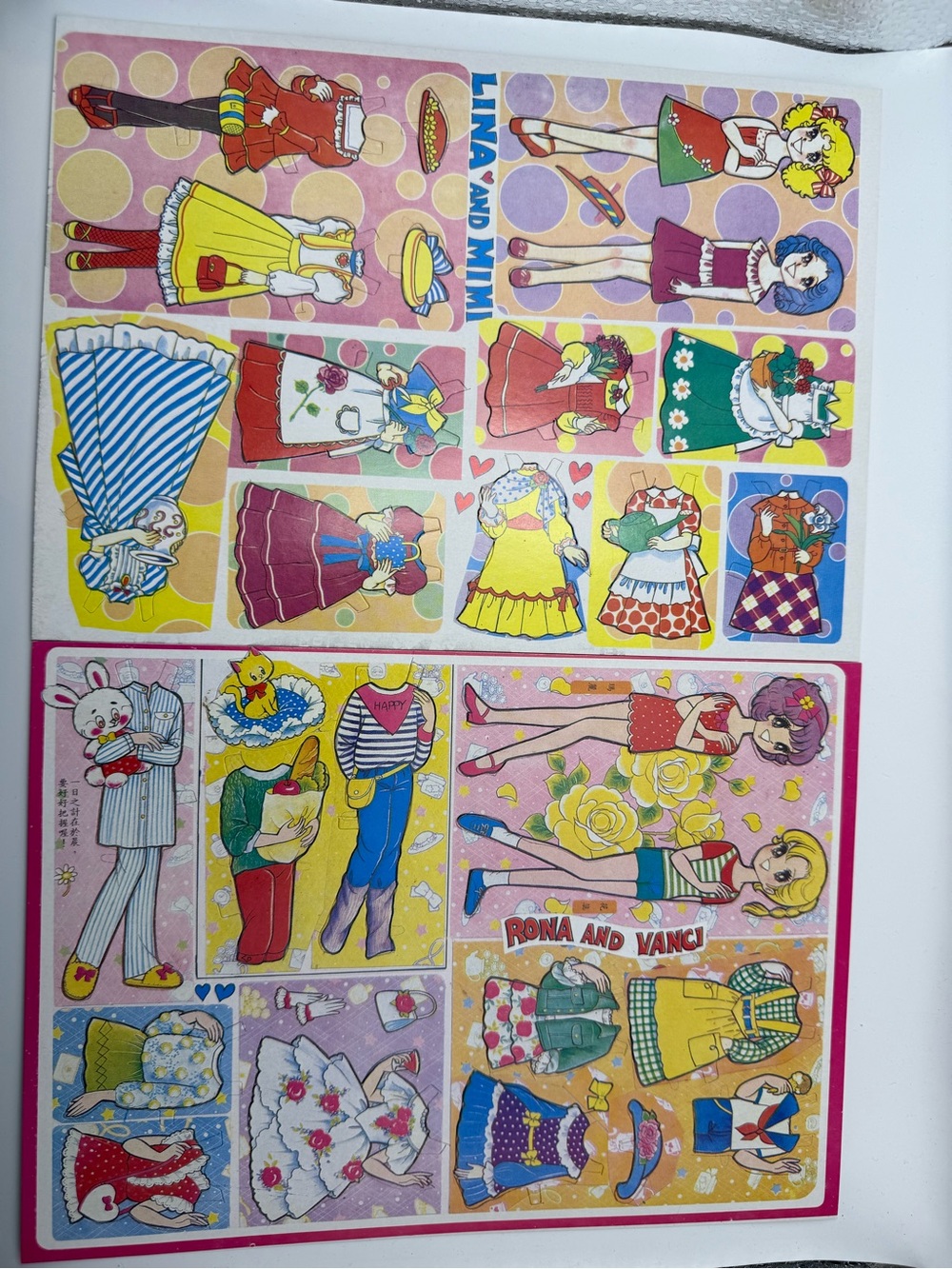 Vintage Lina & Mimi And Rona &
Vanci Paper Dolls